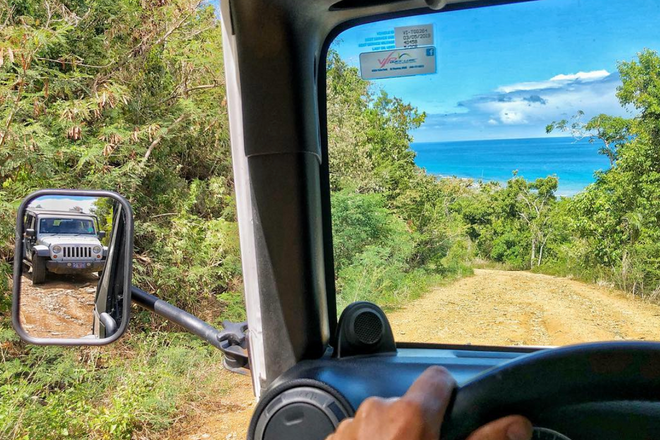 PM 1/2 Day Jeep, Snorkel & Beach Adventure (St. Thomas) 3hrs